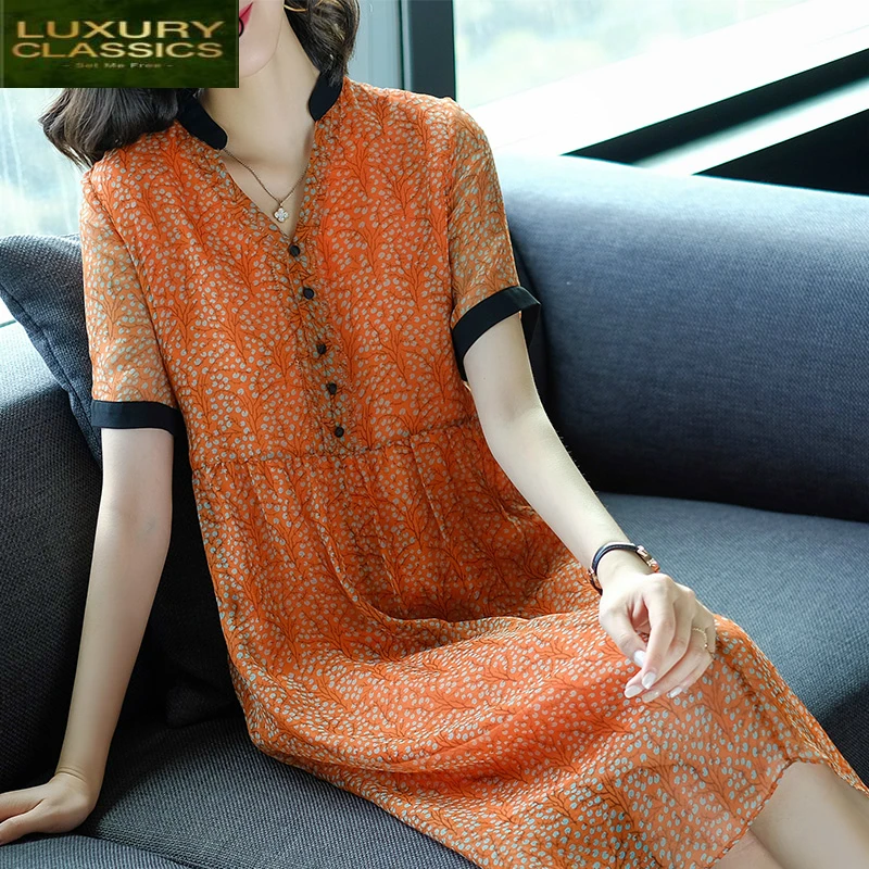 Midi Silk 100% Real Dress Women Vestido Print Floral V Neck Dress Summer Dresses Loose Party Beach Dresses 2021 LWL1497
Midi Silk 100% Real Dress Women Vestido Print Floral V Neck Dress Summer Dresses Loose Party Beach Dresses 2021 LWL1497