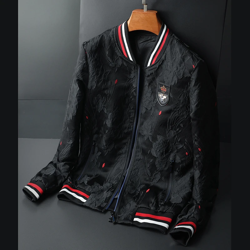 Men Black Jacket Spring Slim Fit Jacquard Bomber Jacket Coat Men High Quality 6xl Chaqueta Hombre Casual Bomber Outfit Vintage
Men Black Jacket Spring Slim Fit Jacquard Bomber Jacket Coat Men High Quality 6xl Chaqueta Hombre Casual Bomber Outfit Vintage