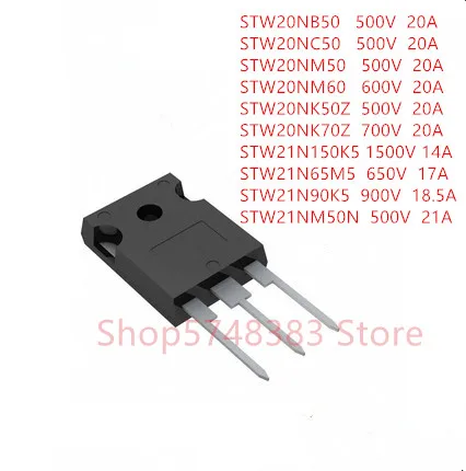 10 шт./лот STW20NB50 STW20NC50 STW20NM50 STW20NM60 STW20NK50Z STW20NK70Z STW21N150K5 STW21N65M5 STW21N90K5 STW21NM50N TO-247
10 шт./лот STW20NB50 STW20NC50 STW20NM50 STW20NM60 STW20NK50Z STW20NK70Z STW21N150K5 STW21N65M5 STW21N90K5 STW21NM50N TO-247
