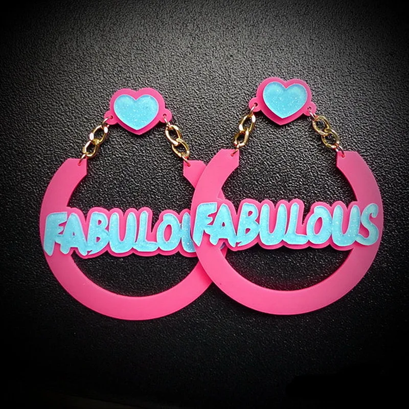 Acrylic FABULOUS Letter Big Pendant Earrings for Women Hip-Hop Punk Long Dangle Drop Earrings Brincos Pendientes Jewelry Gifts
Acrylic FABULOUS Letter Big Pendant Earrings for Women Hip-Hop Punk Long Dangle Drop Earrings Brincos Pendientes Jewelry Gifts