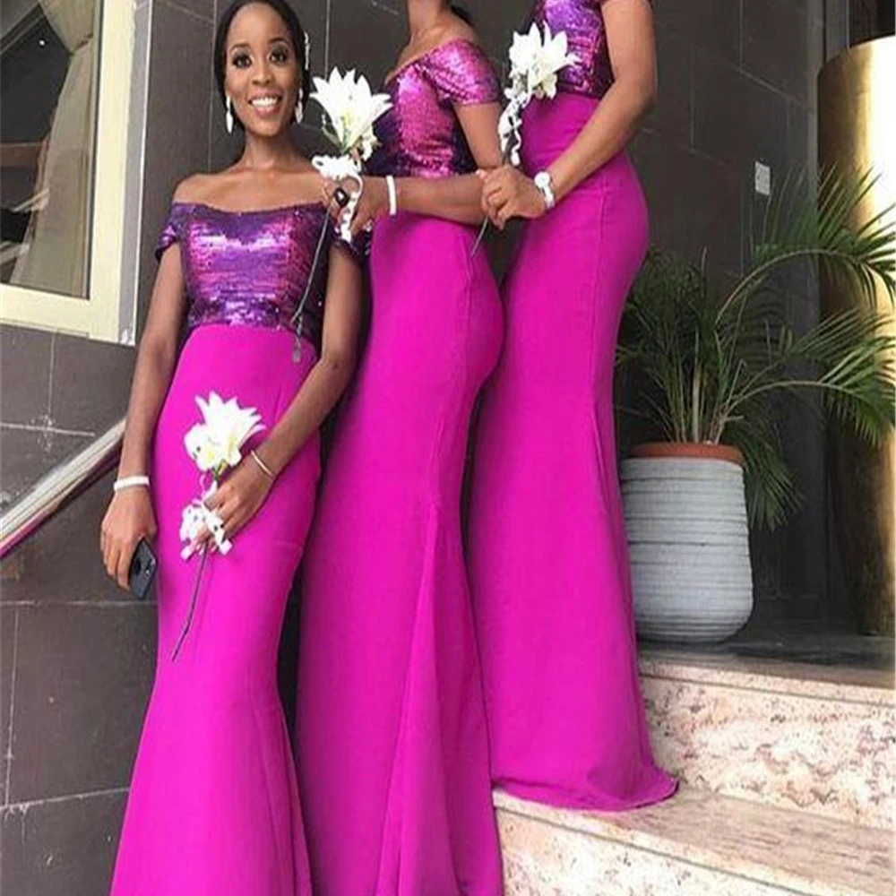 Boat Neck Mermaid Bateau Off-Shoulder Sleeveless Custom Sequined Formal Dresses Elastic Satin Prom Party Gown Floor-Length Eveni
Boat Neck Mermaid Bateau Off-Shoulder Sleeveless Custom Sequined Formal Dresses Elastic Satin Prom Party Gown Floor-Length Eveni