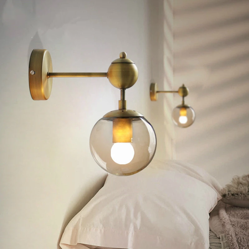 Modern Glass Ball Wall Sconce Light Fixture Golden Bedside Living Room Metal Lamp Luminaire Bedroom Aisel Home Decor Lighting
Modern Glass Ball Wall Sconce Light Fixture Golden Bedside Living Room Metal Lamp Luminaire Bedroom Aisel Home Decor Lighting