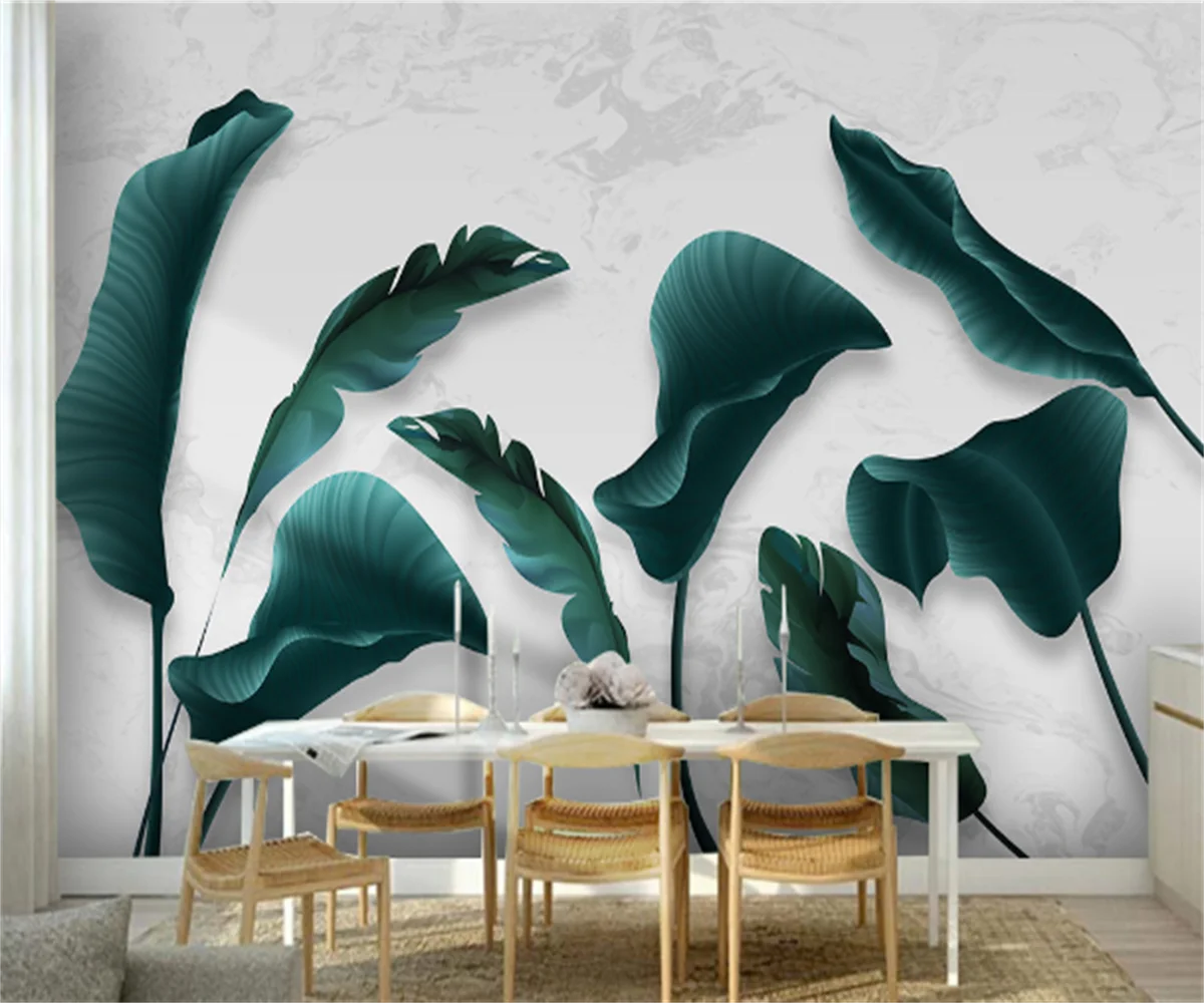 European and American modern abstract plant leaves light luxury TV background wallpaper professional custom wall painting
European and American modern abstract plant leaves light luxury TV background wallpaper professional custom wall painting