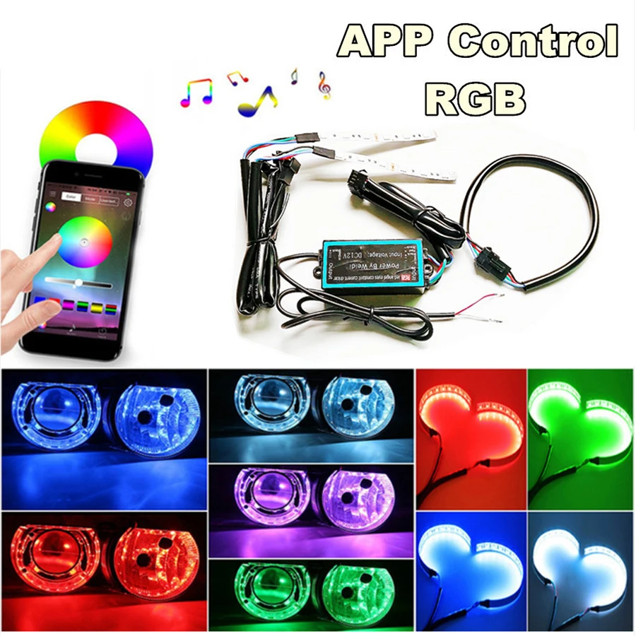 2Pcs 12V RGB Car headlight Projector Led Devil Eye Demon Eye App Remote Control 15-Color
2Pcs 12V RGB Car headlight Projector Led Devil Eye Demon Eye App Remote Control 15-Color