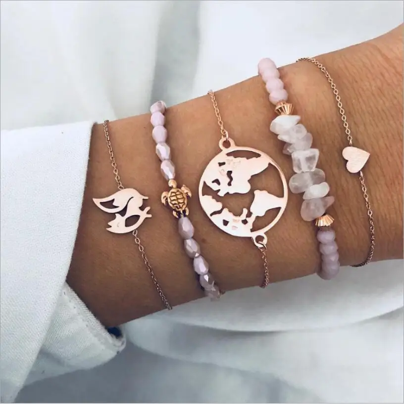 Vintage Turtle Map Geometric Beaded Bracelet for Women's Statement Bohemian Pink Crystal Fox Bracelet Set Wholesale S2296
Vintage Turtle Map Geometric Beaded Bracelet for Women's Statement Bohemian Pink Crystal Fox Bracelet Set Wholesale S2296