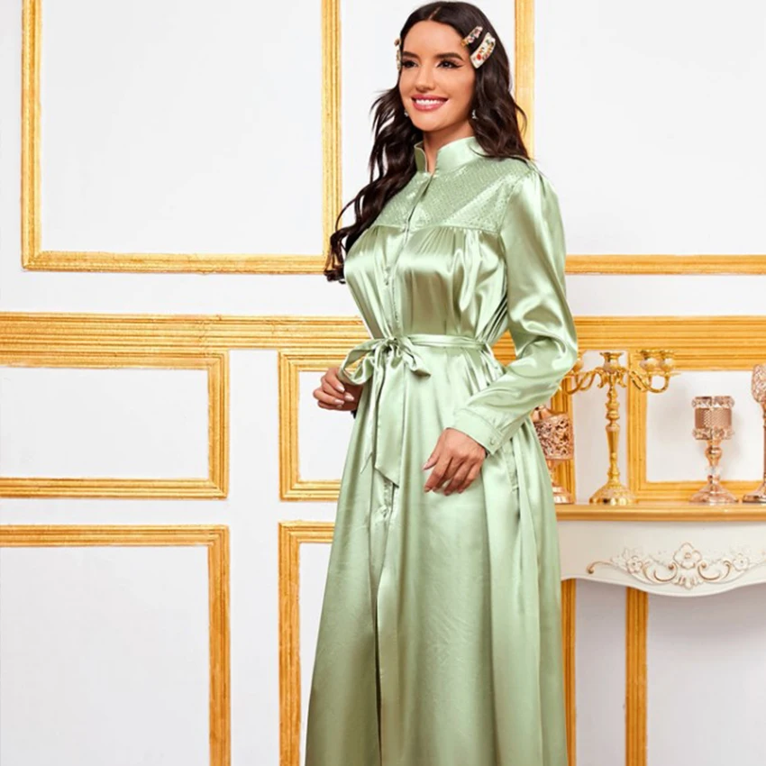Muslim Eid Ramadan Women Abayas Dubai Vintage Elegant Bow Female Robes Long Sleeve Modest Dresses Casual Turkey Islamic Clothing
Muslim Eid Ramadan Women Abayas Dubai Vintage Elegant Bow Female Robes Long Sleeve Modest Dresses Casual Turkey Islamic Clothing