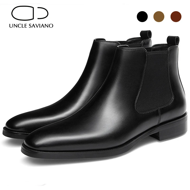 Uncle Saviano Chelsea Winter Solid Men's Boots Shoes Work Boots Fashion Non-Slip Genuine Leather Designer Shoes Men Add Velvet
Uncle Saviano Chelsea Winter Solid Men's Boots Shoes Work Boots Fashion Non-Slip Genuine Leather Designer Shoes Men Add Velvet