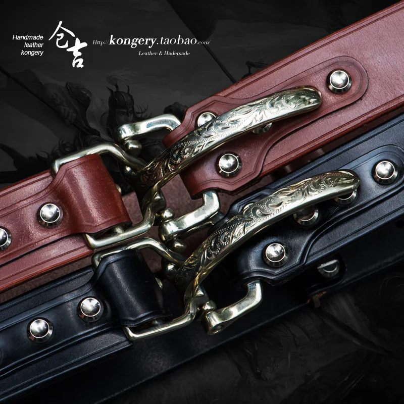★rein leather belt men's and women's copper buckle cavalry belt Chinese style leather leather retro leisure belt
★rein leather belt men's and women's copper buckle cavalry belt Chinese style leather leather retro leisure belt