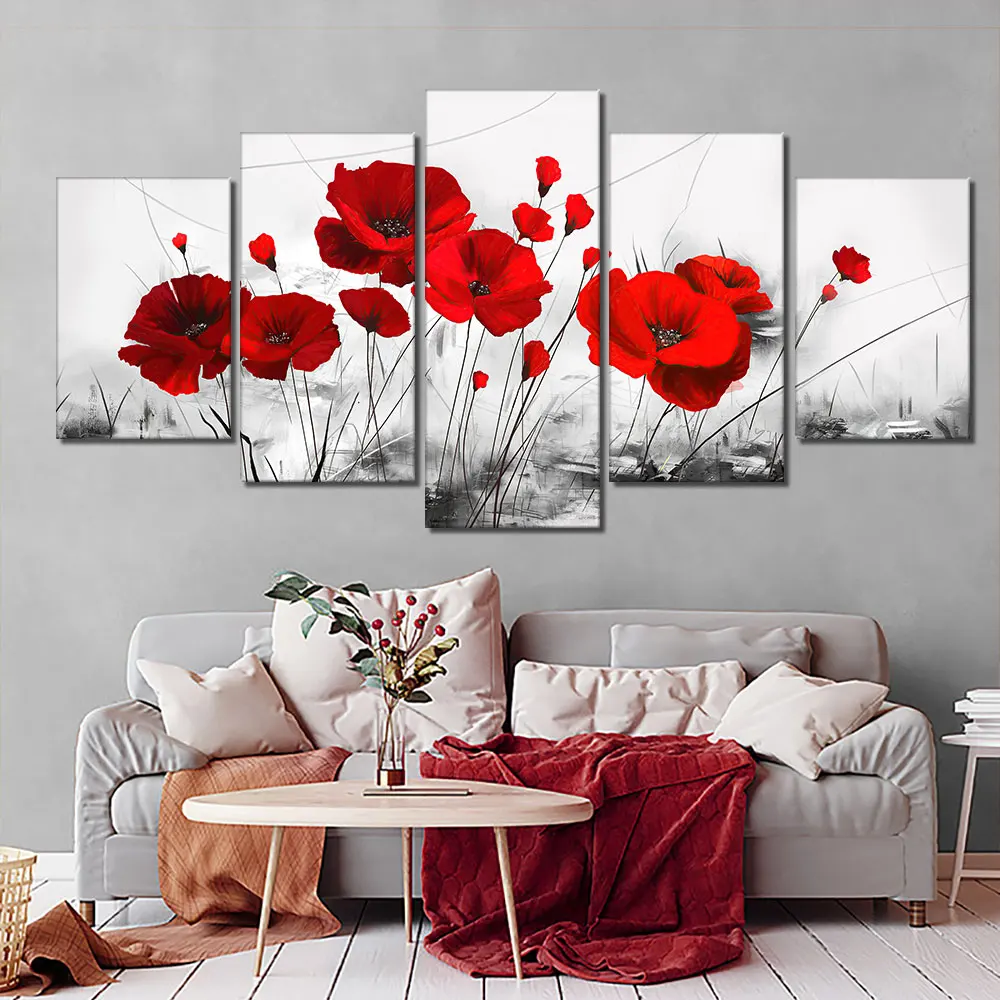 5pcs Set Red Flowers Canvas Painting Modern Flower Plant Posters And Prints Wall Art Picture For Living Room Home Decoration
5pcs Set Red Flowers Canvas Painting Modern Flower Plant Posters And Prints Wall Art Picture For Living Room Home Decoration