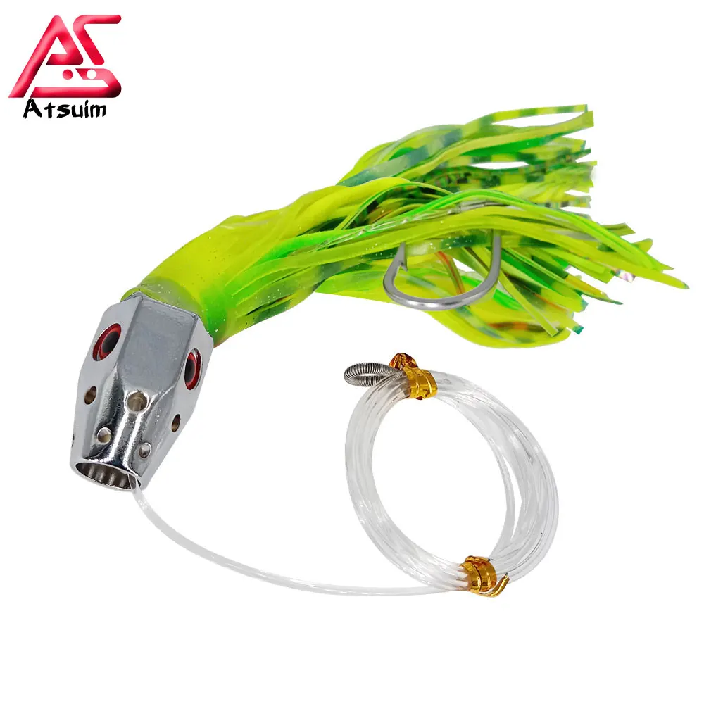 AS Trolling Lure 23cm185g Bait Copper Head Octopus Squid Skirt With Hook Big Game Drag Fishing Marlin Tuna Pesca Hard Bait
AS Trolling Lure 23cm185g Bait Copper Head Octopus Squid Skirt With Hook Big Game Drag Fishing Marlin Tuna Pesca Hard Bait