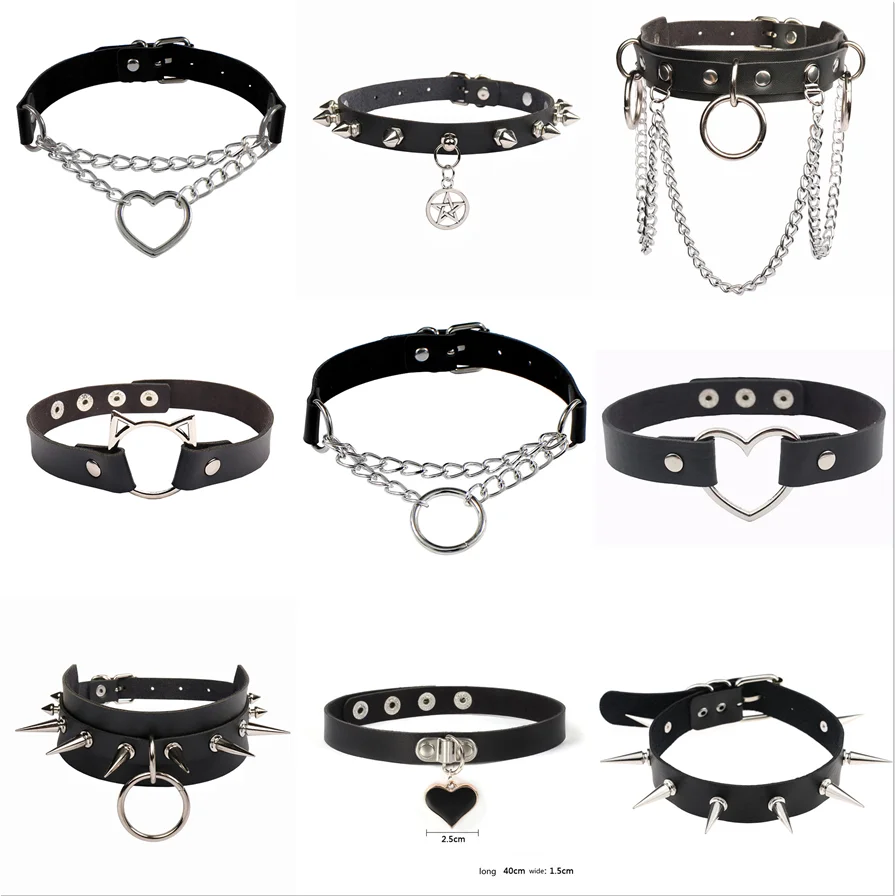 New Pattern Women Sexy Gothic Lock Harajuku Chocker Necklace Heart Key Rivets Black Goth Punk Chokers Gothic Choker Necklace
New Pattern Women Sexy Gothic Lock Harajuku Chocker Necklace Heart Key Rivets Black Goth Punk Chokers Gothic Choker Necklace
