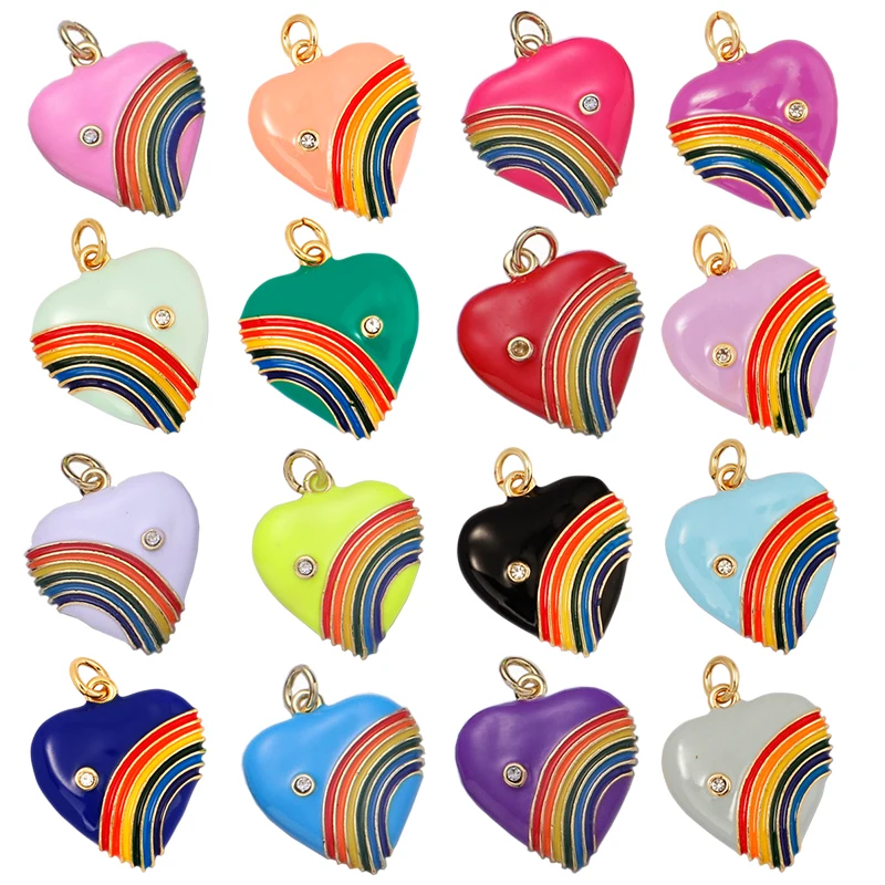 Enamel Rainbow Heart Charms, Cubic Zirconia Crystal, Retro 1980's Style Charm Vintage Heart Pendant Red, Pink, Turquoise M54
Enamel Rainbow Heart Charms, Cubic Zirconia Crystal, Retro 1980's Style Charm Vintage Heart Pendant Red, Pink, Turquoise M54