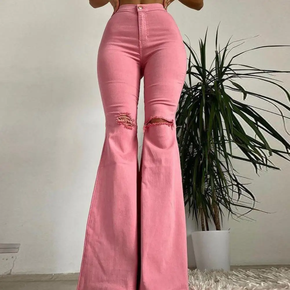 Skin-friendly Cool Sexy Mid Waist Ripped Flared Jeans Trousers Casual Jeans Fringed Edge for Work
Skin-friendly Cool Sexy Mid Waist Ripped Flared Jeans Trousers Casual Jeans Fringed Edge for Work