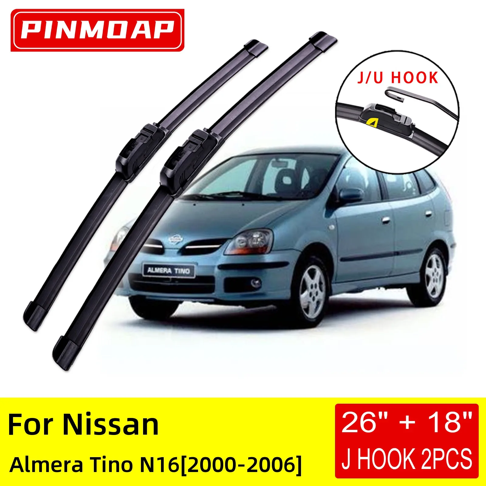 For Nissan Almera Tino N16 2000 2001 2002 2003 2004 2005 2006 Front Wiper Blades Brushes Cutter Accessories U J Hook
For Nissan Almera Tino N16 2000 2001 2002 2003 2004 2005 2006 Front Wiper Blades Brushes Cutter Accessories U J Hook
