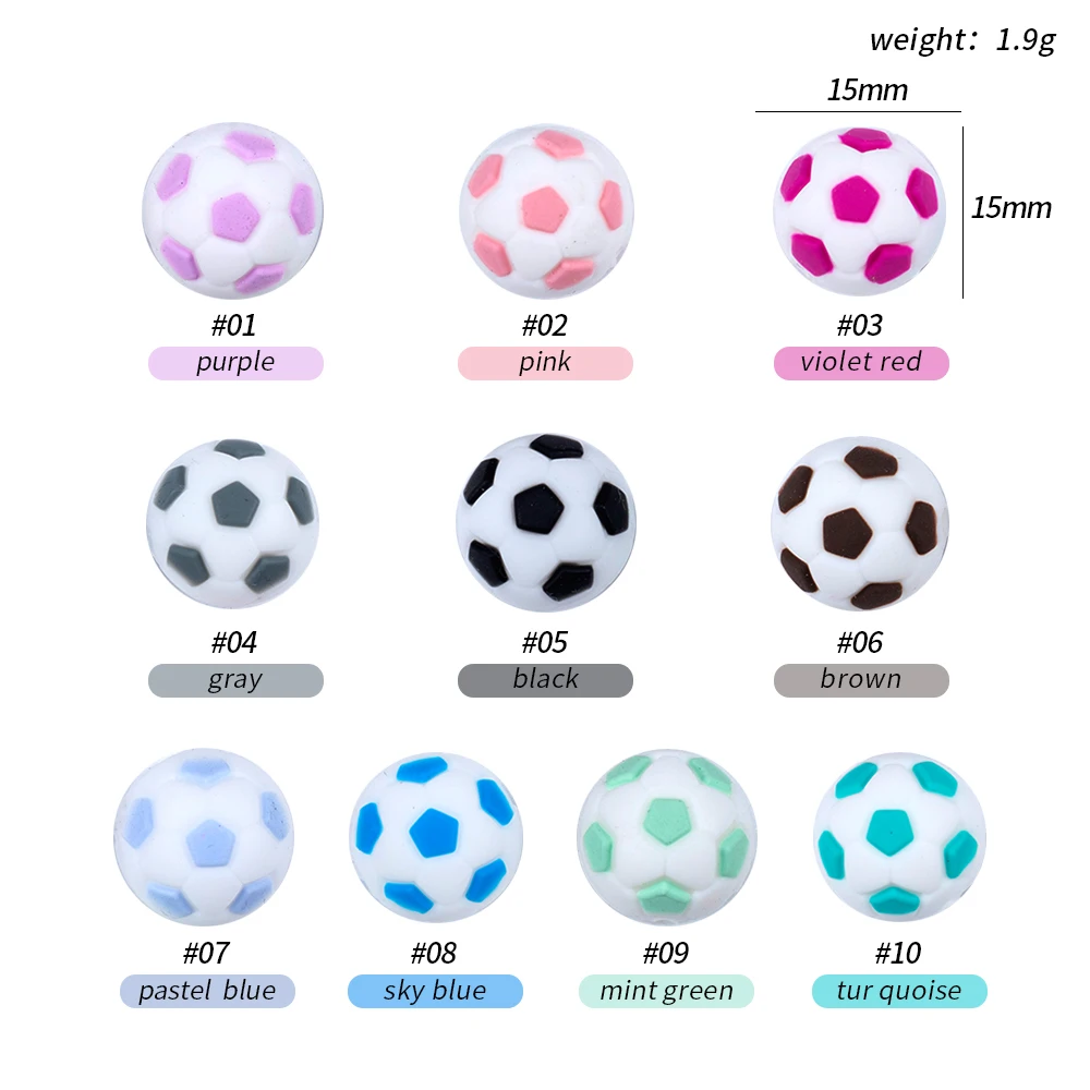 Sunrony 10Pcs Silicone Beads 15mm Football Food Grade Silicone Soccer Round Bead DIY Pacifier Chain Jewelry Accessories
Sunrony 10Pcs Silicone Beads 15mm Football Food Grade Silicone Soccer Round Bead DIY Pacifier Chain Jewelry Accessories