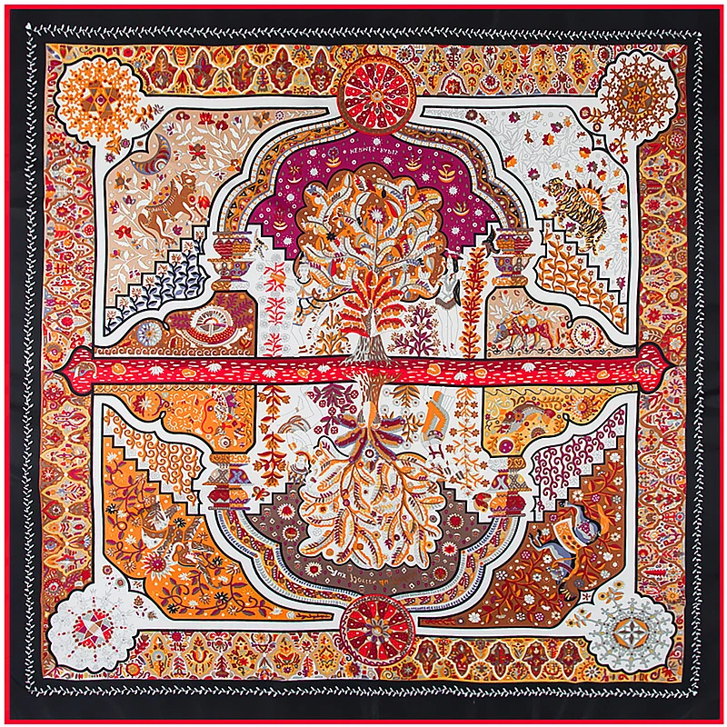 130cm LuxuryBrandShawl 100% Twill Silk Scarf Floral Reflection Square Scarves Kerchief Woman Bandana Wraps Hijab Beach Cover Ups
130cm LuxuryBrandShawl 100% Twill Silk Scarf Floral Reflection Square Scarves Kerchief Woman Bandana Wraps Hijab Beach Cover Ups