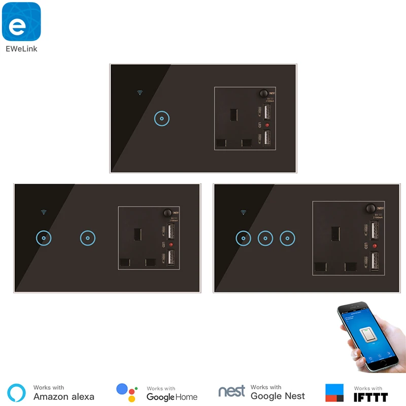 UK Standard WiFi Switch Socket 2 in 1 220V Wireless Control USB Charger APP Control Alexa Compatible IFTTT Support
UK Standard WiFi Switch Socket 2 in 1 220V Wireless Control USB Charger APP Control Alexa Compatible IFTTT Support