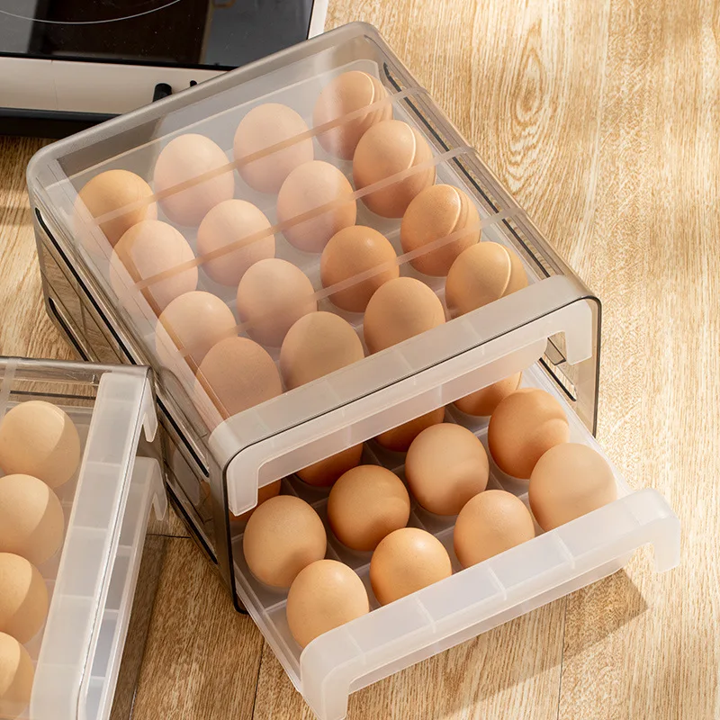 Kitchen Egg Storage Box Rectangular Refrigerator Storage Box Double Drawer Type Egg Rack Plastic Box Eggs Container
Kitchen Egg Storage Box Rectangular Refrigerator Storage Box Double Drawer Type Egg Rack Plastic Box Eggs Container