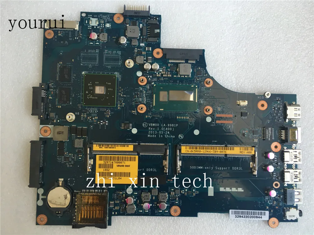 yourui For Dell 3537 5537 Laptopmotherboard CN-05RR0 05RR0 5RR0 VBW00 LA-9981P with i5-4200u CPU Test ok
yourui For Dell 3537 5537 Laptopmotherboard CN-05RR0 05RR0 5RR0 VBW00 LA-9981P with i5-4200u CPU Test ok