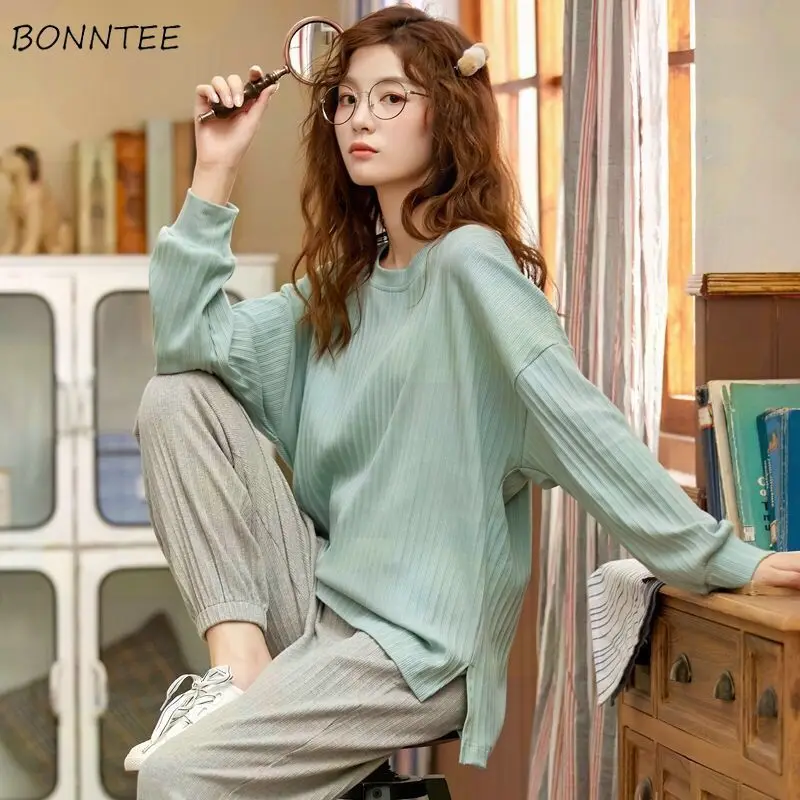 Pajama Sets Women Round Neck Spring Pijama Lovely Solid Lounge Wear Long Sleeve Full Length Daily 2 Piece Set Fall Teenagers Ins
Pajama Sets Women Round Neck Spring Pijama Lovely Solid Lounge Wear Long Sleeve Full Length Daily 2 Piece Set Fall Teenagers Ins