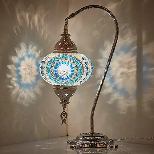 (30 Colors) LaModaHome 2019 English Moroccan Mosaic Table Lamp with US Plug & Socket, swan Neck Handmade Desk Bedside Table Nigh
(30 Colors) LaModaHome 2019 English Moroccan Mosaic Table Lamp with US Plug & Socket, swan Neck Handmade Desk Bedside Table Nigh