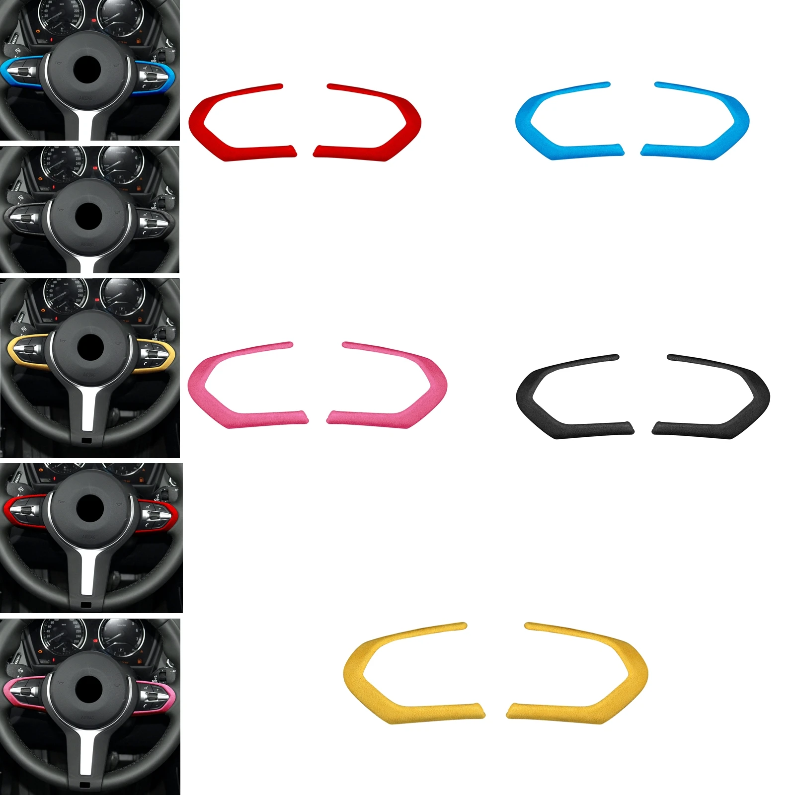 Suede Leather Steering Wheel Cover Trim Sticker For BMW 1-6 Series M Sport F20 F22 F30 F32 F10 F06 X5/F15 X6/F16 M3 F80 M4 F82
Suede Leather Steering Wheel Cover Trim Sticker For BMW 1-6 Series M Sport F20 F22 F30 F32 F10 F06 X5/F15 X6/F16 M3 F80 M4 F82