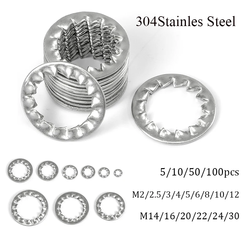 M2/2.5/3/4/5/6/8/10/12/14/16/20/22/24/30 304Stainles Steel Internal Serrated Washer 5/10/50/100PC Internal Serrated Lock Washer
M2/2.5/3/4/5/6/8/10/12/14/16/20/22/24/30 304Stainles Steel Internal Serrated Washer 5/10/50/100PC Internal Serrated Lock Washer