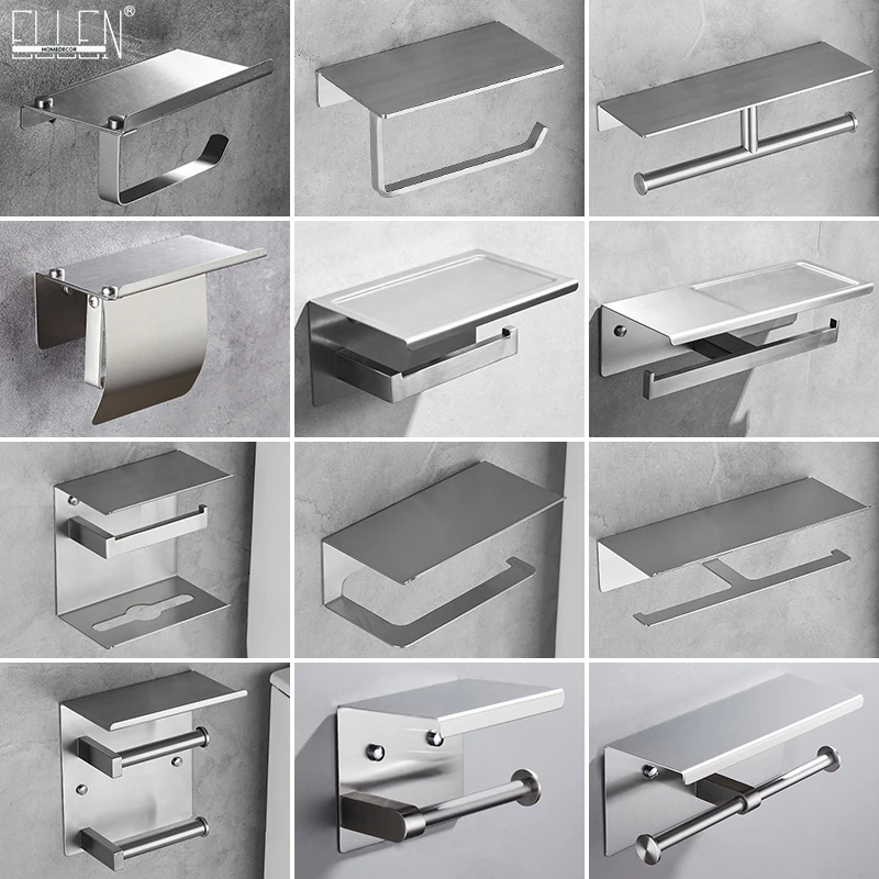 ELLEN Toilet Paper Holder Wall Mounted Brushed issue Paper Holder Roll Holder With Phone Storage Bathroom accessories ELB87
ELLEN Toilet Paper Holder Wall Mounted Brushed issue Paper Holder Roll Holder With Phone Storage Bathroom accessories ELB87