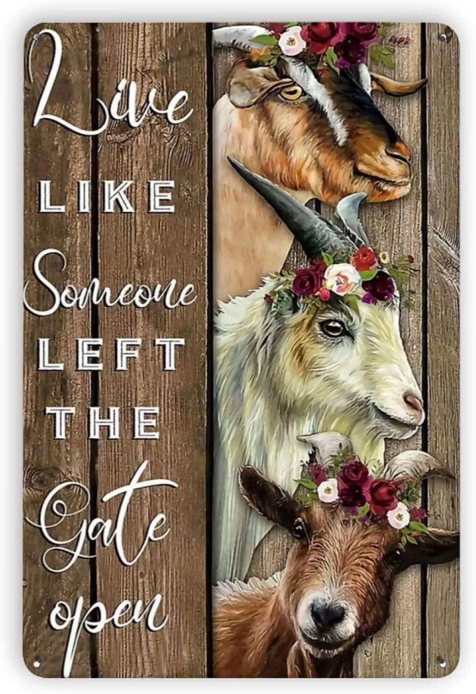 Fun Goat Live Like Someone Left The Gate Open Vintage Metal Tin Signs, Retro Style Sign Wall Art Plaque Decoration Mural Funny
Fun Goat Live Like Someone Left The Gate Open Vintage Metal Tin Signs, Retro Style Sign Wall Art Plaque Decoration Mural Funny