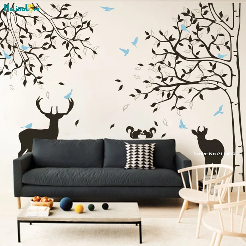 Four Birch Trees Wall Sticker Nursery Decals With Animals Lively Art Custom Three Colors Decals Home Decor Self-adhesive YT3605
Four Birch Trees Wall Sticker Nursery Decals With Animals Lively Art Custom Three Colors Decals Home Decor Self-adhesive YT3605