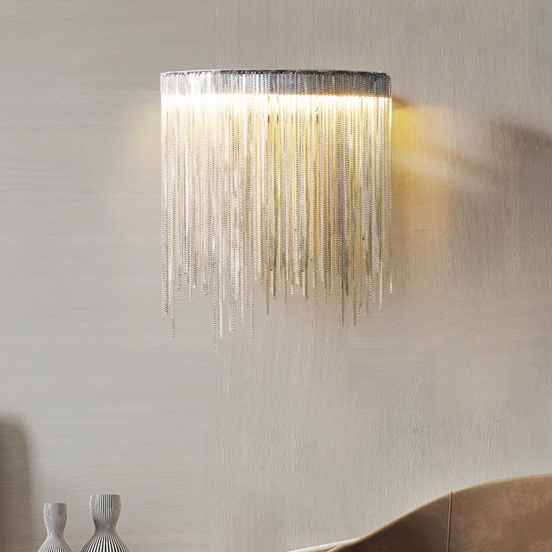 2020 new modern light luxury wall lamp bedroom bedside lamp simple creative living room led silver tassel lamp
2020 new modern light luxury wall lamp bedroom bedside lamp simple creative living room led silver tassel lamp
