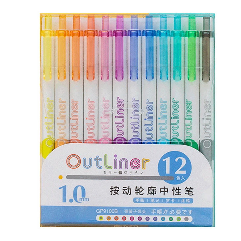 12PCS Colored Art Pens with Pen Clip Contour Markers Gift Card Writing Drawing Pens Coloring Painting Paper Posters EM88
12PCS Colored Art Pens with Pen Clip Contour Markers Gift Card Writing Drawing Pens Coloring Painting Paper Posters EM88