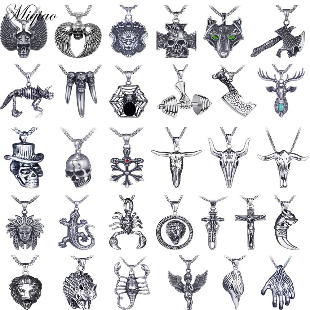 Miqiao Fashion Retro Exquisite Hollow Cross Ghost Hand Spider Scorpion Dumbbell Pendant Titanium Steel Necklace
Miqiao Fashion Retro Exquisite Hollow Cross Ghost Hand Spider Scorpion Dumbbell Pendant Titanium Steel Necklace