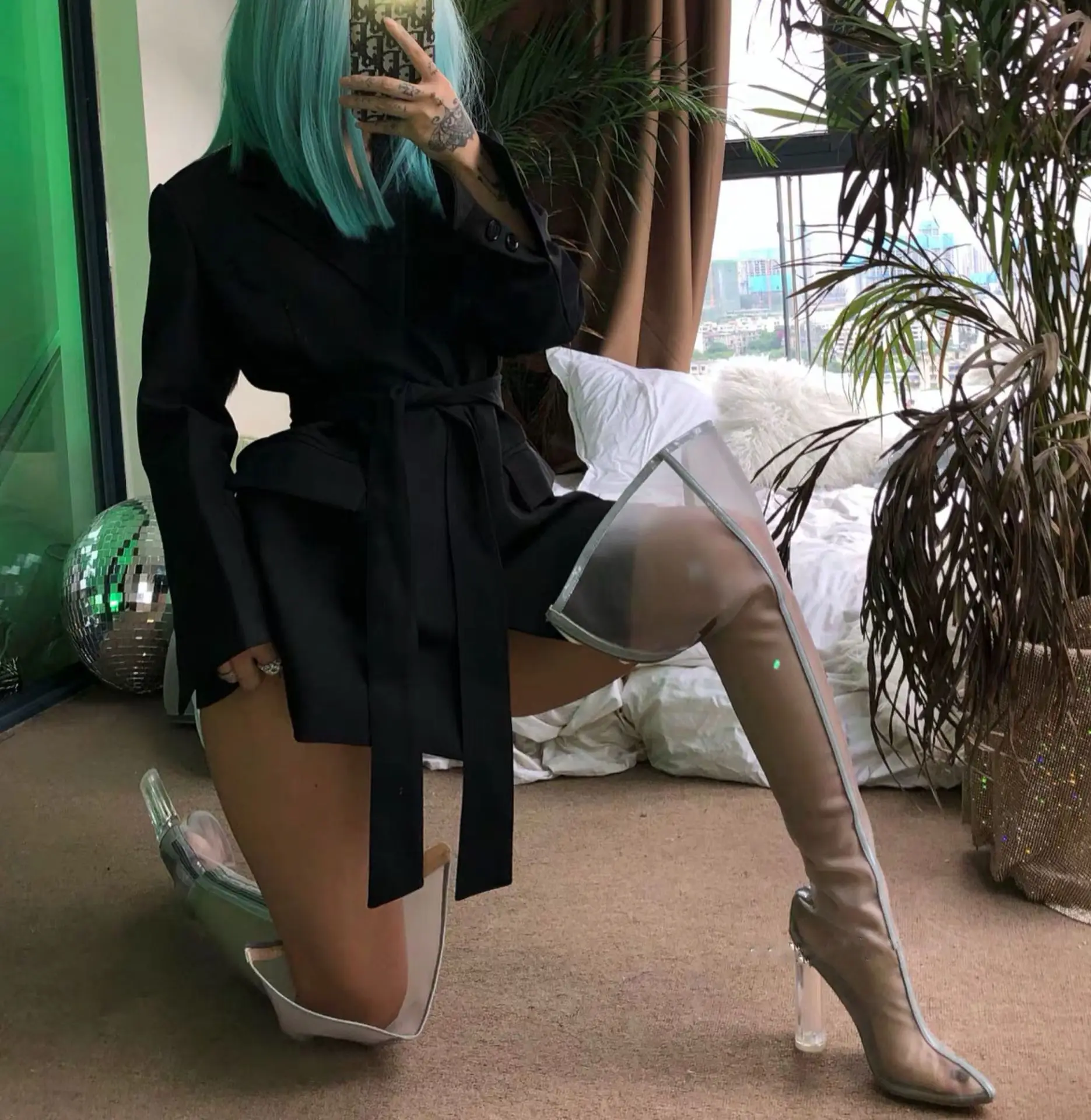 Paris Mesh Neon Green Sandal Boots Women Fashion Over The Knee Boots Pointed Toe Transparent Shoes Women Summer Thigh High Boots
Paris Mesh Neon Green Sandal Boots Women Fashion Over The Knee Boots Pointed Toe Transparent Shoes Women Summer Thigh High Boots