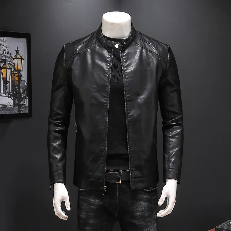 Hot 2020 New Fashion Autumn Male Jacket Plus Size Black Mens Stand Collar Coats High Quality Men Leather Biker Jackets
Hot 2020 New Fashion Autumn Male Jacket Plus Size Black Mens Stand Collar Coats High Quality Men Leather Biker Jackets