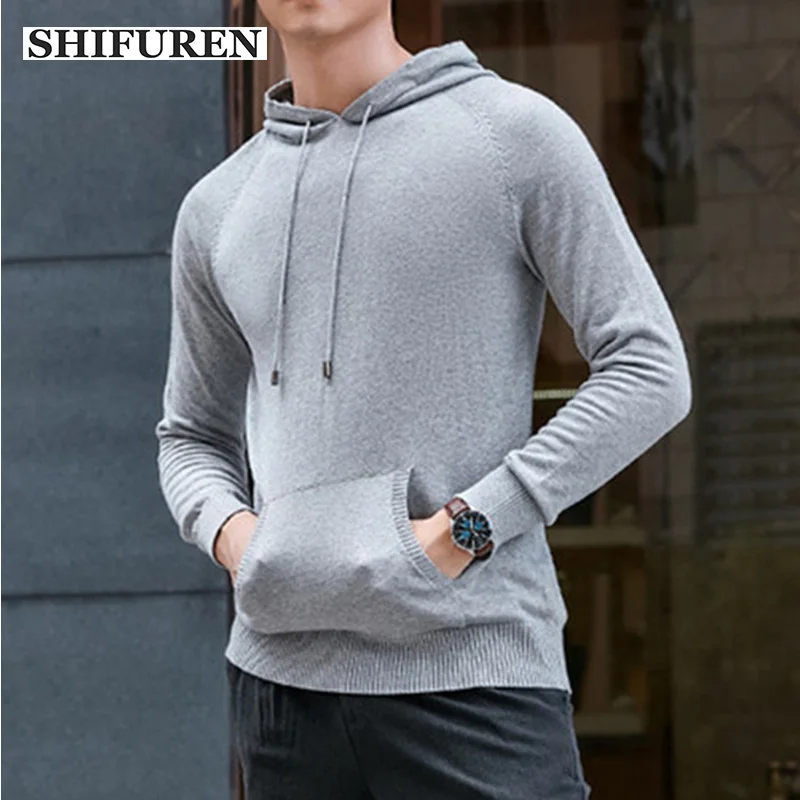 SHIFUREN Sweaters Men 2019 Autumn Winter Warm Knitted Men's Casual Hooded Sweater Knitted Pullovers Slim Fit Jumpers Clothes
SHIFUREN Sweaters Men 2019 Autumn Winter Warm Knitted Men's Casual Hooded Sweater Knitted Pullovers Slim Fit Jumpers Clothes
