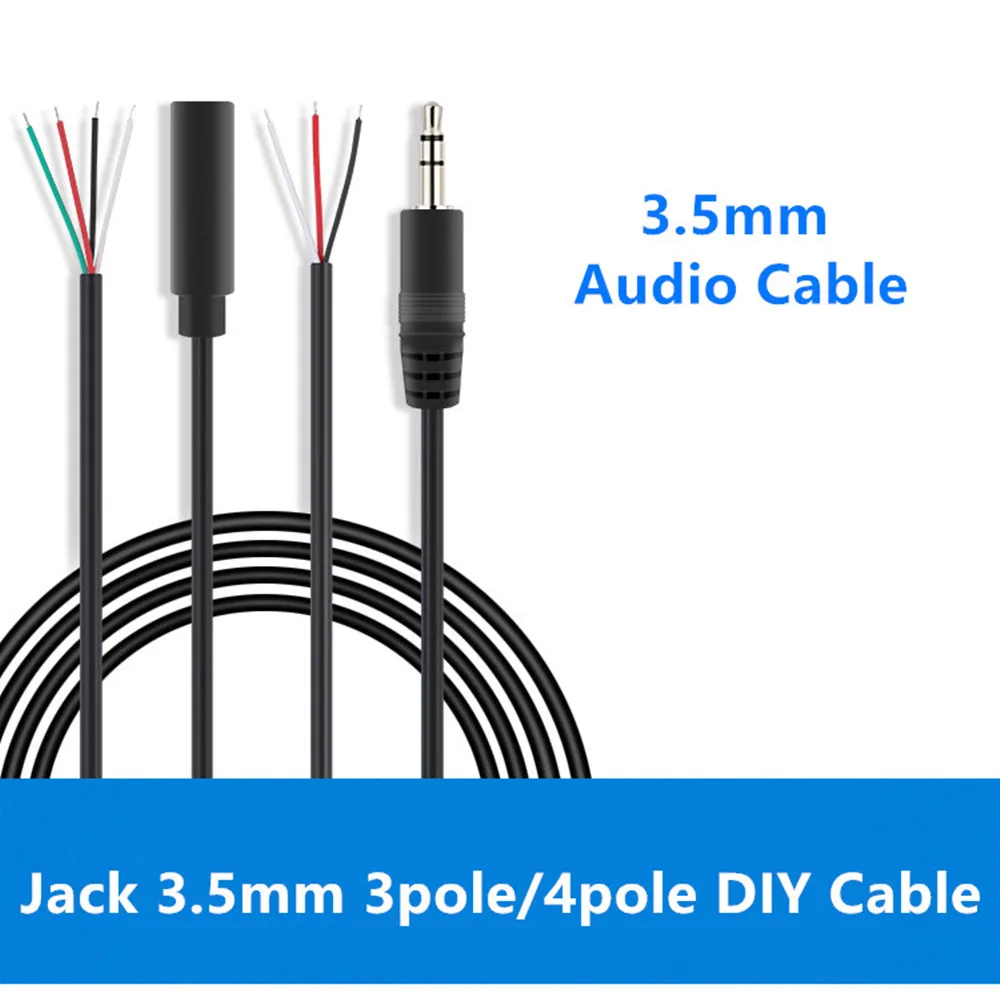AUX DIY CABLE 3POLE/4POLE 1/8 3.5MM JACK TO OPEN Speaker cable Headphone Repair Replacement Wire Cord 0.3m 1M
AUX DIY CABLE 3POLE/4POLE 1/8 3.5MM JACK TO OPEN Speaker cable Headphone Repair Replacement Wire Cord 0.3m 1M