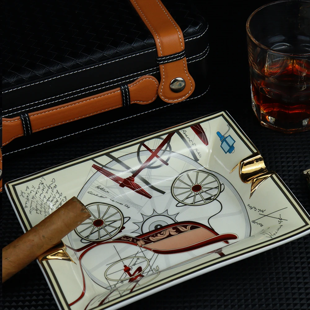 Large Ceramic Cigar Ashtray with Gift Box Tobacco Cigarette Cigar Holder Stand Gadget CA-007
Large Ceramic Cigar Ashtray with Gift Box Tobacco Cigarette Cigar Holder Stand Gadget CA-007