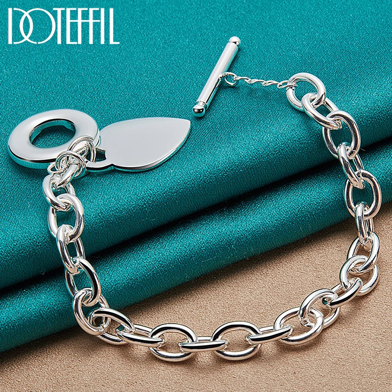 DOTEFFIL 925 Sterling Silver TO Button Love Heart Pendant Bracelet Chain For Women Man Wedding Engagement Charm Jewelry
DOTEFFIL 925 Sterling Silver TO Button Love Heart Pendant Bracelet Chain For Women Man Wedding Engagement Charm Jewelry