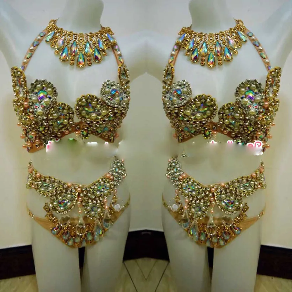 Belly dance Nightclub bar color shiny rhinestone underwear bikini costumes
Belly dance Nightclub bar color shiny rhinestone underwear bikini costumes