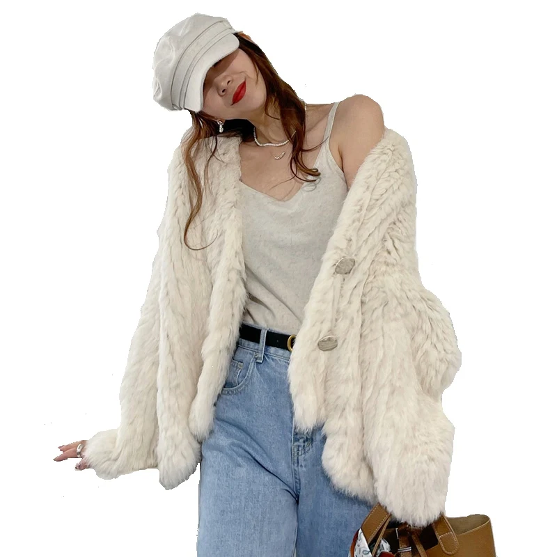 European Genuine Knitted Rabbit Fur Coat Winter Women Warm Jacket Outwear Overcoat LF21001LW
European Genuine Knitted Rabbit Fur Coat Winter Women Warm Jacket Outwear Overcoat LF21001LW