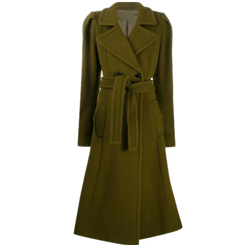 wool blends long coat women puff sleeve lapel autumn winter double breasted slim army green overcoat
wool blends long coat women puff sleeve lapel autumn winter double breasted slim army green overcoat