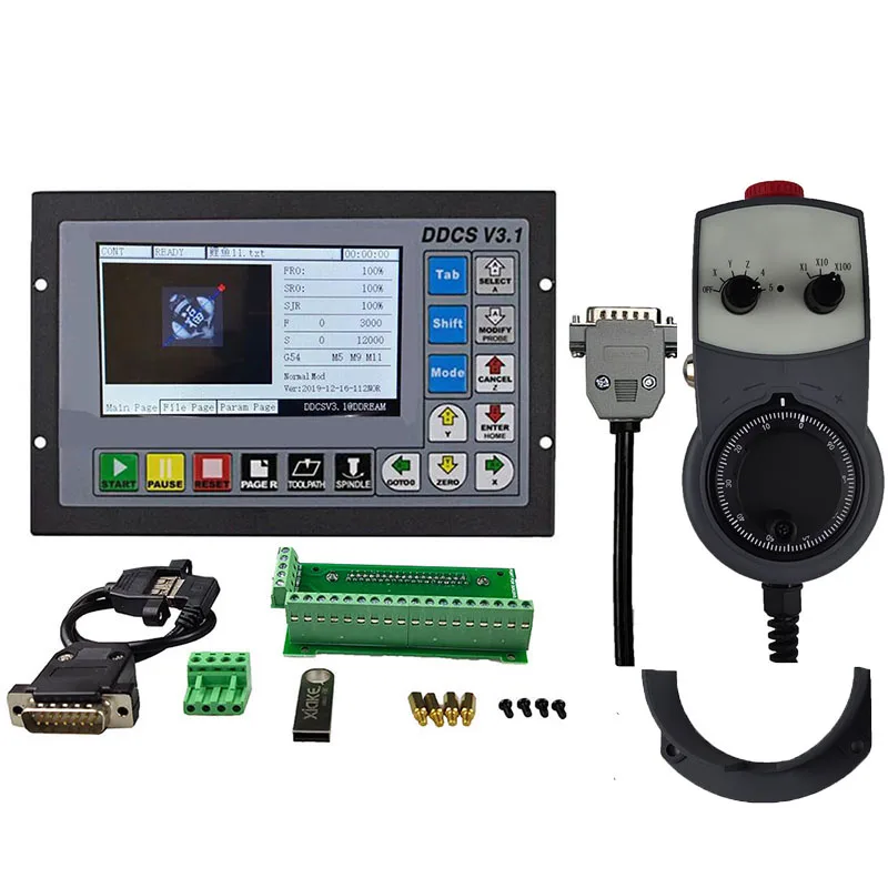 ddcsv3.1 CNC motion control system suite engraving machine 3-axis 4-axis offline controller emergency stop electronic handwheel
ddcsv3.1 CNC motion control system suite engraving machine 3-axis 4-axis offline controller emergency stop electronic handwheel
