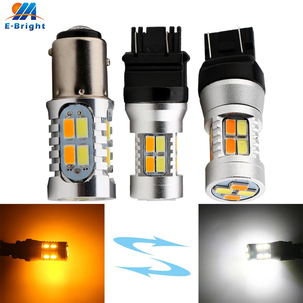 2pcs T25 Dual Color White/Amber p21/5w 1157 3157 7443 5630 5730 20 SMD Led Bulb Auto Turn Signals Tail Stop Brake Lights 400LM
2pcs T25 Dual Color White/Amber p21/5w 1157 3157 7443 5630 5730 20 SMD Led Bulb Auto Turn Signals Tail Stop Brake Lights 400LM