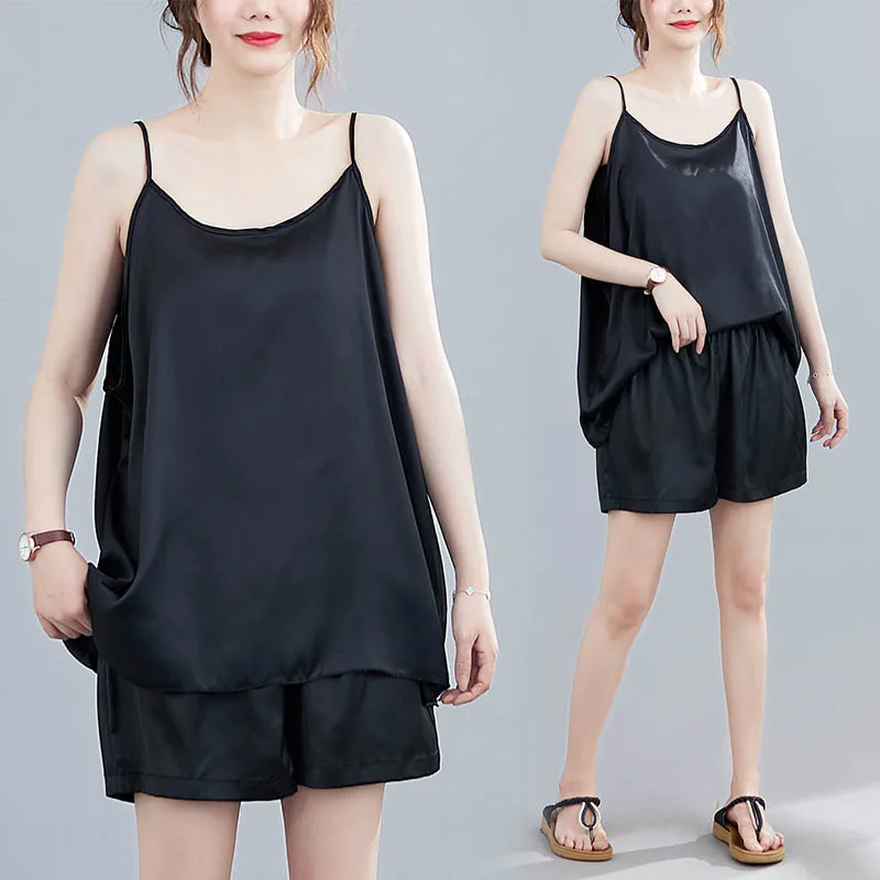 150Kg Plus size summer loose sling short sleeve pajamas set women bust 150cm 6XL 7XL 8XL 9XL Sling shorts home service simple
150Kg Plus size summer loose sling short sleeve pajamas set women bust 150cm 6XL 7XL 8XL 9XL Sling shorts home service simple