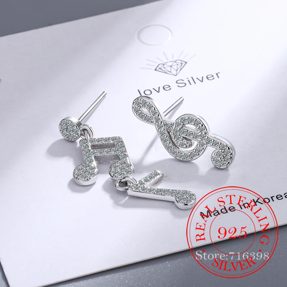 925 Sterling Silver Prevent Allergy Asymmetry Cz Tassel Musical Note Stud Earrings For Women Jewelry Pendientes Brincos de Prata
925 Sterling Silver Prevent Allergy Asymmetry Cz Tassel Musical Note Stud Earrings For Women Jewelry Pendientes Brincos de Prata