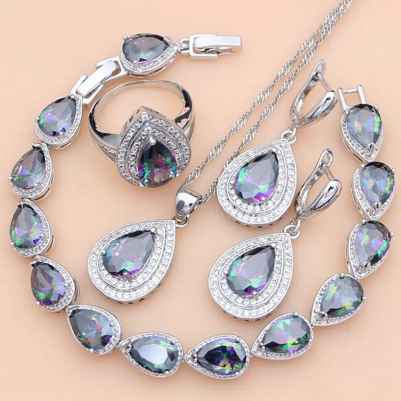 Classic Mystic Rainbow Zircon Women 925 Sterling Silver Jewelry Sets Earrings/Pendant/Necklace/Ring/Bracelet T199
Classic Mystic Rainbow Zircon Women 925 Sterling Silver Jewelry Sets Earrings/Pendant/Necklace/Ring/Bracelet T199