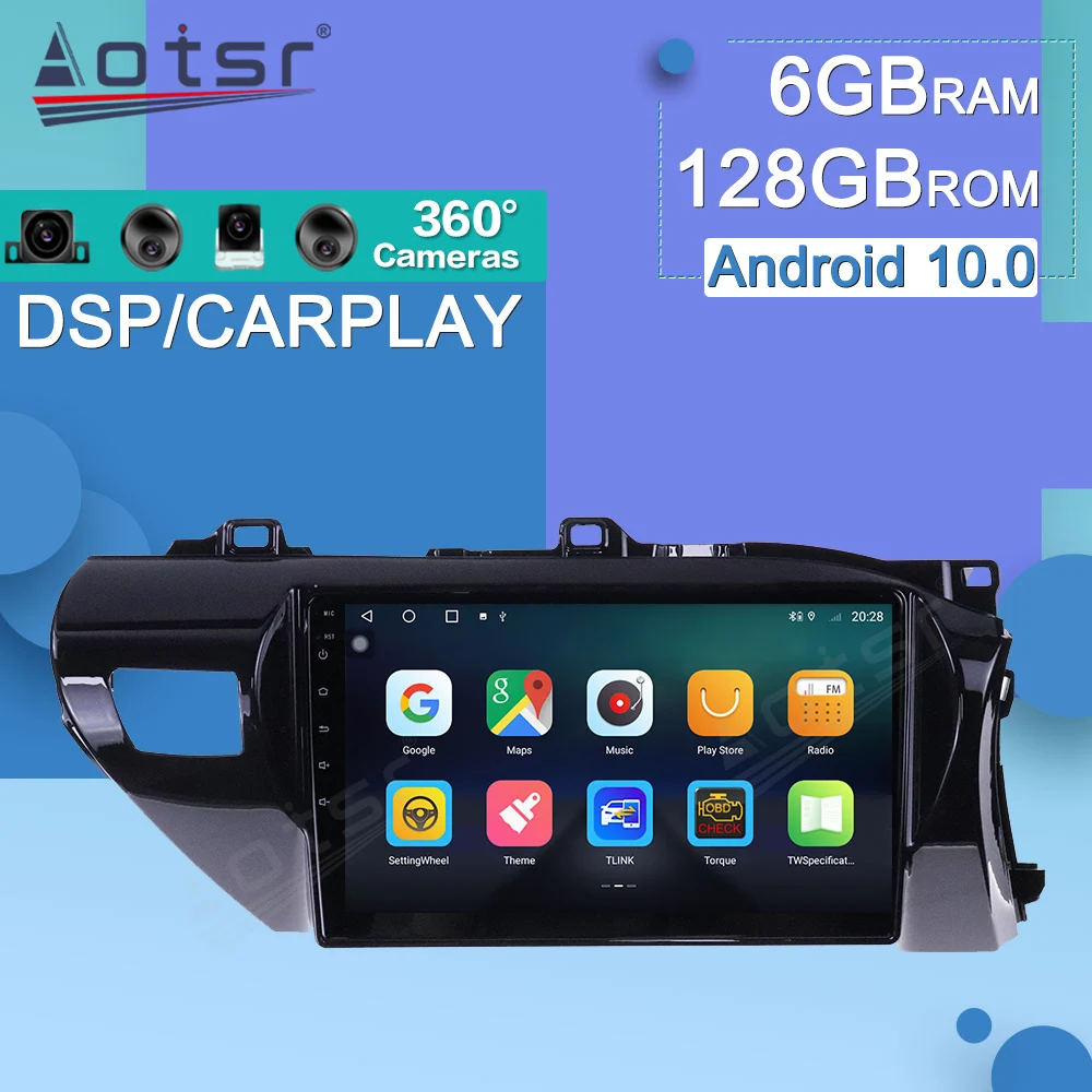 Android 10 DSP For Toyota Hilux RHD 2015 - 2020 Car Radio Multimedia Video Player Navigation GPS 2 Din Stereo Receiver Unit DSP
Android 10 DSP For Toyota Hilux RHD 2015 - 2020 Car Radio Multimedia Video Player Navigation GPS 2 Din Stereo Receiver Unit DSP