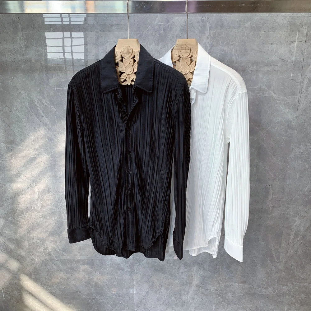 Spring 2022 Summer Men's Fashion Casual Shirt Loose Long Sleeve Button Up Shirt Streetwear Lapel Collar Solid Men Clothing A185
Spring 2022 Summer Men's Fashion Casual Shirt Loose Long Sleeve Button Up Shirt Streetwear Lapel Collar Solid Men Clothing A185