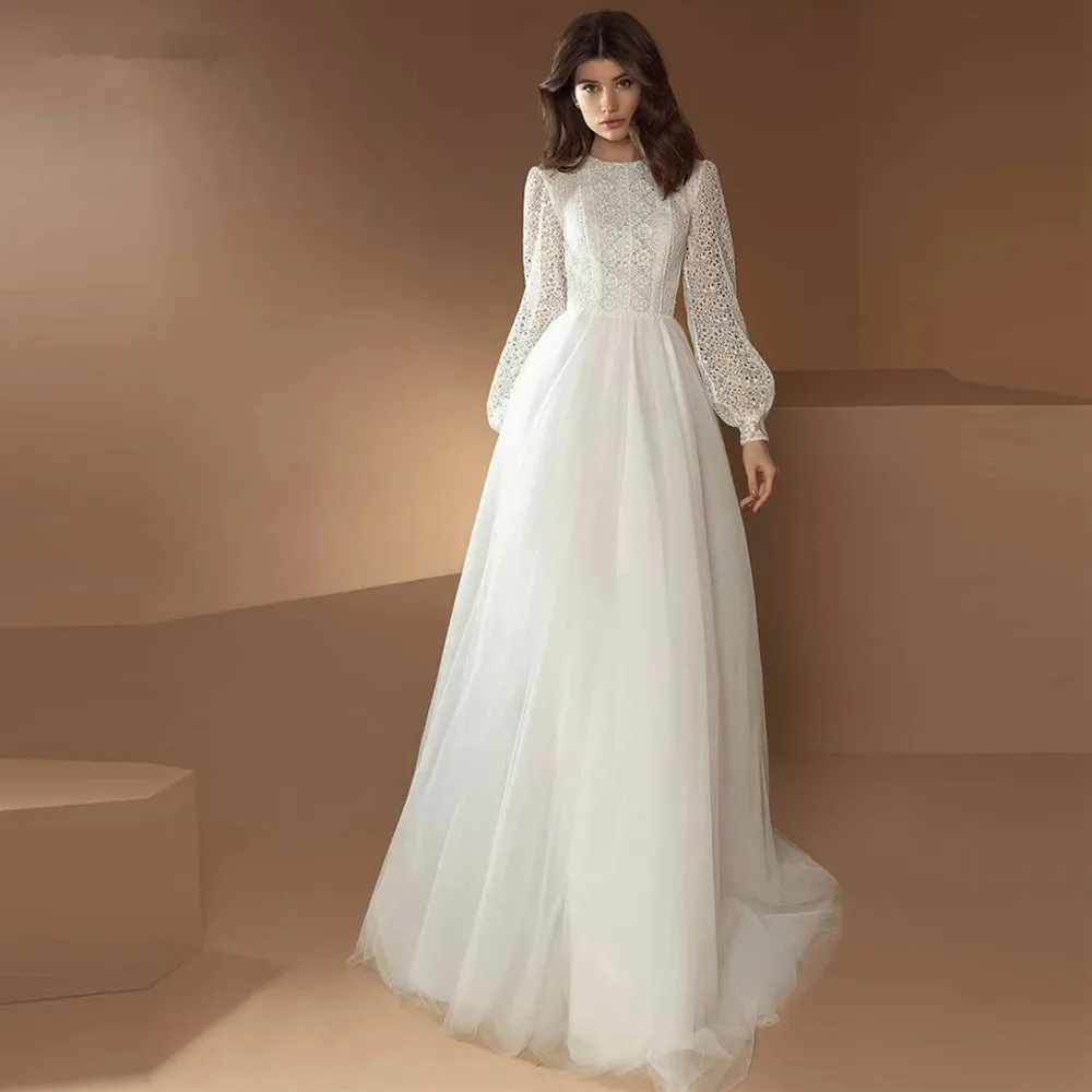 Muslim Wedding Dresses A-line Long Sleeves Tulle Lace Boho Dubai Arabic Wedding Gown Bridal Dress Vestido De Noiva
Muslim Wedding Dresses A-line Long Sleeves Tulle Lace Boho Dubai Arabic Wedding Gown Bridal Dress Vestido De Noiva